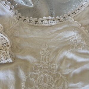 Chic Cream Embroidered Women's Blouse
